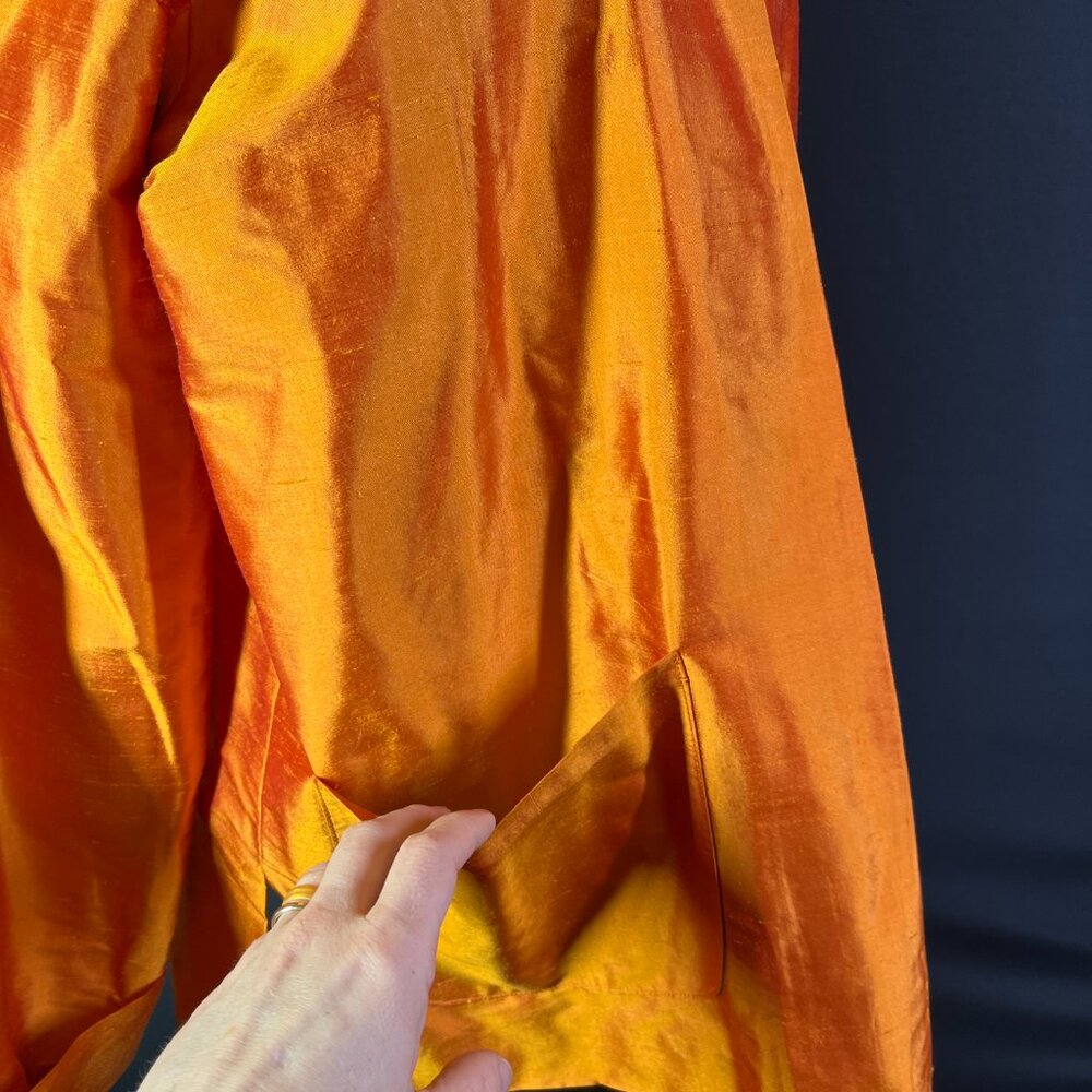 NWT UC2 Under Construction Size XL Silk Jacket Open-Front Reversible Orange - Picture 10 of 12